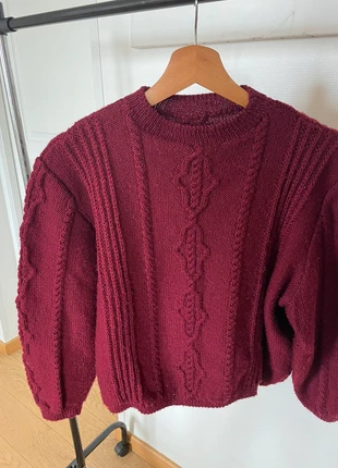 Pull tricoté main couleur bordeaux taille S, estado: Muito bom, tamanho: XS / 34 / 6, €8.00, €9.10 inclui Proteção do Comprador