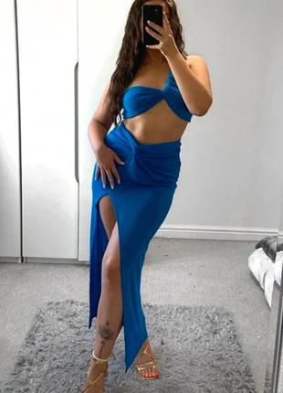 Ensemble bleu été – jupe longue moulante + crop top | Taille M NEUF, marca: indépendante, estado: Nuevo sin etiquetas, tamaño: M / 38 / 10, 32,00 €, 34,30 € Protección al comprador incluida