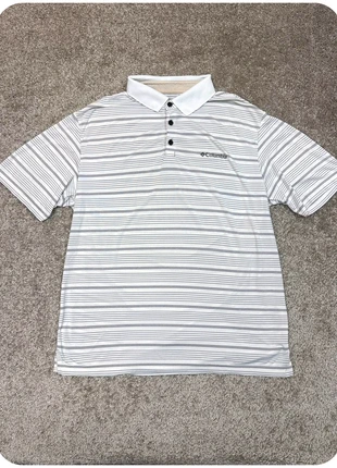 Polo à rayure de sport gris & blanc Columbia homme - L, marque: Columbia, état: Très bon état, taille: L, 15,00 €, 16,45 € Protection acheteurs incluse