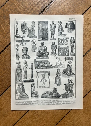 Planche illustrée vintage sur l’art égyptien, état: Bon état, 9,00 €, 10,15 € Protection acheteurs (Pro) incluse