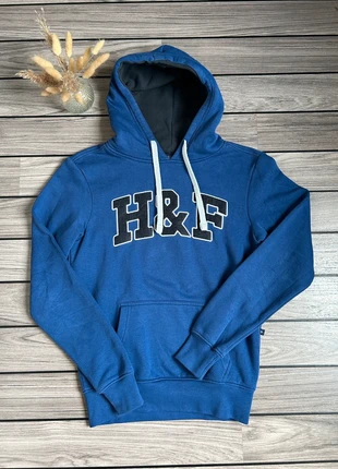 Haze & Finn blauwe hoodie met logo H&F + Bocadero print – maat S, merk: Haze&Finn, staat: Heel goed, maat: S, € 18,00, € 19,60 inclusief Kopersbescherming Pro