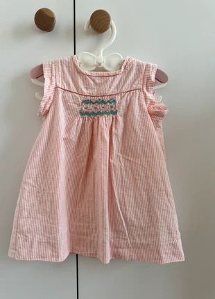 Robe en coton rayée rose - 12 mois, marque: Cyrillus, état: Neuf sans étiquette, taille: 9-12 mois / 74 cm, 7,00 €, 8,05 € Protection acheteurs incluse
