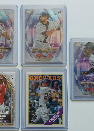 Lot de 5 Cartes Rares Topps MLB - Saison 2023-2024, marca: Topps, estado: Muito bom, €8.00, €9.10 inclui Proteção do Comprador