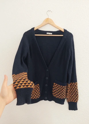 Petite veste/Cardigan bleu marine et orange, marque: Vintage Dressing, état: Très bon état, taille: M / 38 / 10, 15,00 €, 16,45 € Protection acheteurs incluse