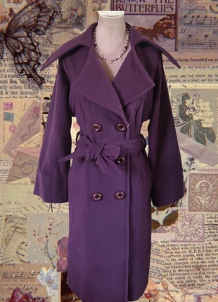 💜Superbe manteau long laine cachemire mauve neuf avec étiquette vintage 00s wool cashmere coat💜, brand: LAINE, condition: New with tags, size: S / 36 / 8, €120.00, €126.70 includes Buyer Protection Pro