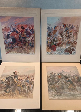 Lot de 4 planches Maurice Toussaint – scènes napoléoniennes – env. 30x23 cm, merk: Maurice Toussaint, staat: Goed, € 20,00, € 21,70 inclusief Kopersbescherming