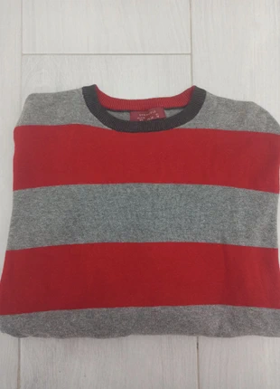 Springfield - Red & Grey Striped Knit Sweater – Size M, marca: Springfield, estado: Muy bueno, tamaño: M, 14,99 €, 16,44 € Protección al comprador incluida