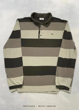 Polo Lacoste y2k Rayé Marron Beige Homme 100% coton Classic fit Straight shirt - Taille XL /743R, marque: Lacoste, état: Très bon état, taille: XL, 29,00 €, 31,15 € Protection acheteurs (Pro) incluse