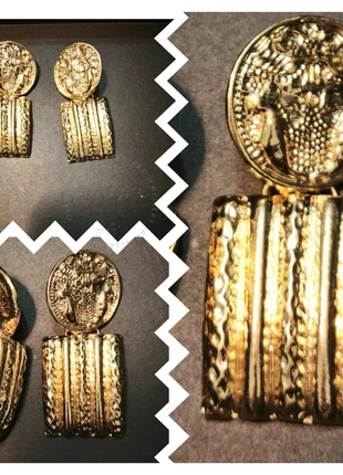 Vintage statement gold-plated geometric dangle earrings, brand: Vintage Love, condition: New without tags, €5.00, €5.95 includes Buyer Protection