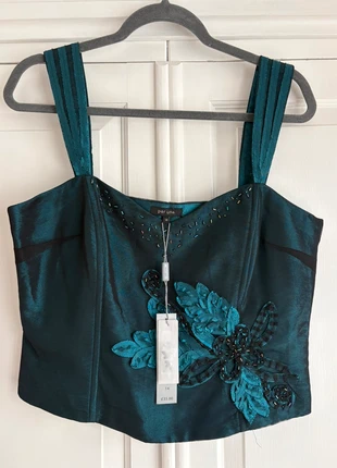 M&S embroidered Turquoise crop top Marks & Spencer Per Una women's uk 14 brand new with tags, brand: Marks & Spencer, condition: Very good, size: M / UK 12-14, £9.25, £10.41 includes Buyer Protection