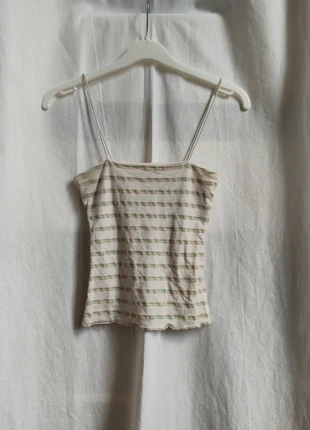 Débardeur moulant à bretelles spaghetti rayé, merk: Aesthetic, staat: Goed, maat: XXS / 32 / 4, € 2,50, € 3,33 inclusief Kopersbescherming