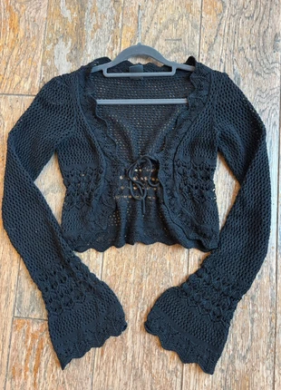 Black Urban Outfitters Crochet Beach Cover up Tie up, brand: Urban Outfitters, condition: New without tags, size: XS / UK 4-6, £20.00, £21.70 includes Buyer Protection