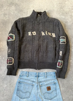 Veste d’hiver à motifs brodé vintage graphic torsadé 90s 00s y2k, marca: Vintage Dressing, estado: Muito bom, tamanho: S, €35.00, €37.45 inclui Proteção do Comprador Pro