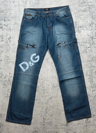 Jean Cargo Baggy Oversize Ample Large D&G W36 L34 Logo Géant Vintage Ittiere 2000s Y2K, merk: Dolce & Gabbana, staat: Heel goed, maat: W36 | FR 46, € 299,99, € 315,69 inclusief Kopersbescherming Pro