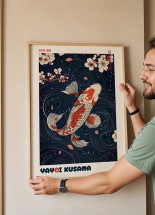 Affiche Poster – Carpe Koi et Fleurs de Cerisier – Yayoi Kusama – A3 (29,7 x 42 cm), marque: Inconnu, état: Très bon état, 10,00 €, 11,20 € Protection acheteurs incluse