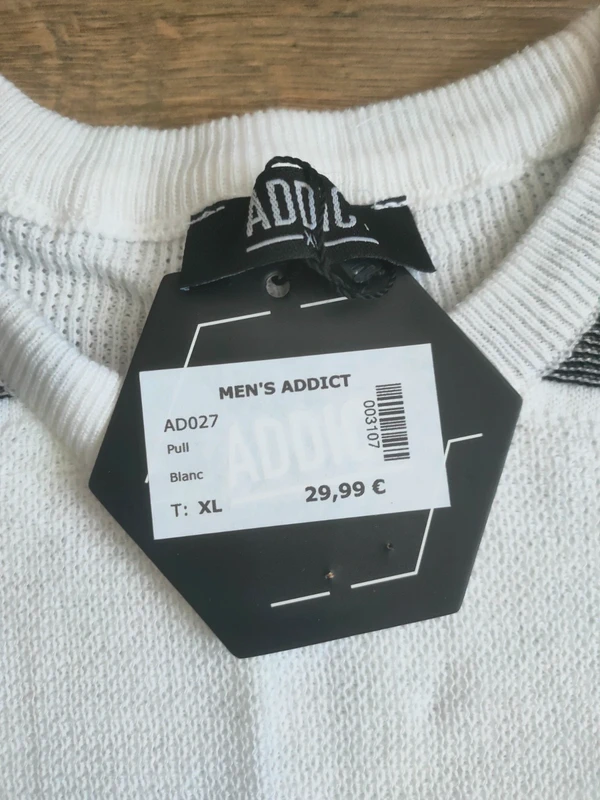 Pull blanc homme extensible taille XL - photo numéro 4