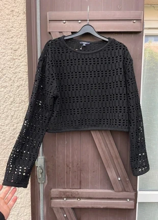 Haut noir manches longues ajouré - Kiabi XS, marca: Kiabi, estado: Nuevo sin etiquetas, tamaño: XS / 34 / 6, 10,00 €, 11,20 € Protección al comprador incluida