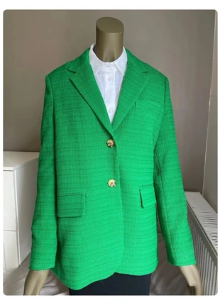 Ensemble Tailleur et pantalon vert mango en viscose, brand: Mango, condition: Very good, size: XL / 42 / 14, €60.00, €63.70 includes Buyer Protection