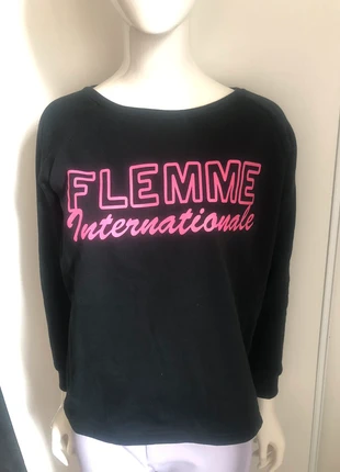 Sweat à message « Flemme internationale », marque: Lola Paris, état: Très bon état, taille: L / 40 / 12, 5,00 €, 5,95 € Protection acheteurs incluse