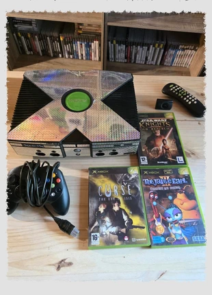 Xbox Original – Édition custom holographique + 3 jeux – Fonctionnelle, marca: Microsoft, estado: Bom, €73.11, €77.47 inclui Proteção do Comprador