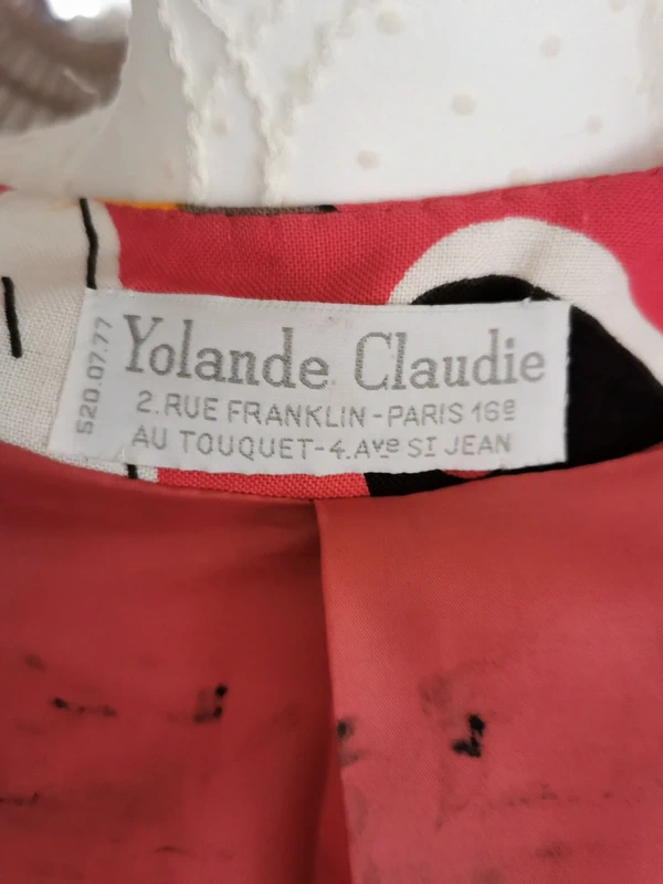Haut chemisier avec épaulettes vintage années 80 Yolande Claudie made in France - photo numéro 6