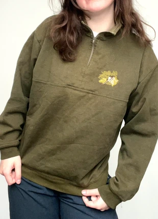 Vintage pull-over with embroidery and zip up collar, merk: Vintage Dressing, staat: Heel goed, maat: M, € 5,00, € 5,95 inclusief Kopersbescherming