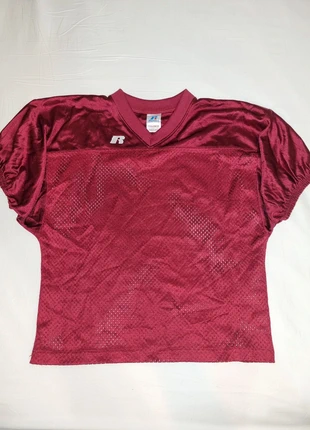 Maglia vintage Russell Athletic football americano bordeaux mesh Y2K, marca: Russel Athletic, estado: Muito bom, tamanho: S / 36 / 8, €18.50, €20.13 inclui Proteção do Comprador
