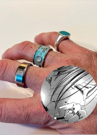 Bague - Chevalière - Nana - Cosplay - Saturne - Y2K - bleu/azur - Unisexe, merk: Nana, staat: Heel goed, maat: Aanpasbaar, € 15,00, € 16,45 inclusief Kopersbescherming