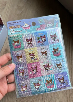 Sanrio character kuromi glitter stickersheet, sanrio stationery glitter stickervel kuromi,laatste!, marque: Sanrio, état: Neuf sans étiquette, taille: Taille unique, 1,00 €, 1,75 € Protection acheteurs incluse