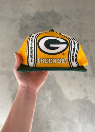 Vintage Green Bay Packers 80s NFL Trucker Hat, merk: NFL, staat: Heel goed, maat: Universele maat, € 14,95, € 16,40 inclusief Kopersbescherming Pro
