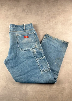 Pantalon dickies single knee workwear baggy bleu patiné vintage - Taille 38x30, marque: Dickies, état: Très bon état, taille: W38 | FR 48, 25,00 €, 26,95 € Protection acheteurs (Pro) incluse