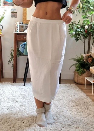 Jupe semi longue taille haute blanche style tailleur Vintage, marke: Vintage, zustand: Gut, größe: S / 36 / 8, 13,50 €, 14,88 € inklusive Vinted-Käuferschutz