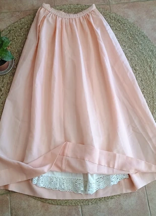 Jupe vintage longue ample rose poudré cousue main jupon dentelle blanc, marque: Vintage Dressing, état: Bon état, taille: S / 36 / 8, 29,00 €, 31,15 € Protection acheteurs (Pro) incluse