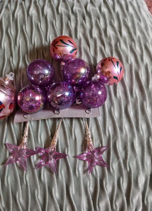 Lot de boules de Noël et étoiles roses, brand: Noël, condition: Very good, €2.90, €3.75 includes Buyer Protection