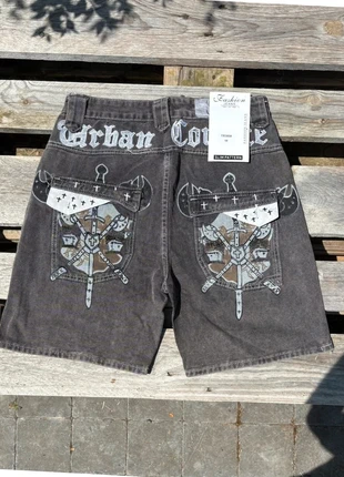 short en jeans Urban Couture largue| baggy gothique | Y2K noir avec broderie à l’arrière 2000s, marque: y2k, état: Très bon état, taille: M, 35,00 €, 37,45 € Protection acheteurs incluse