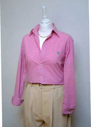 Chemise vichy carreaux rose et blanche, marque: Ralph Lauren, état: Bon état, taille: M / 38 / 10, 26,00 €, 28,00 € Protection acheteurs incluse