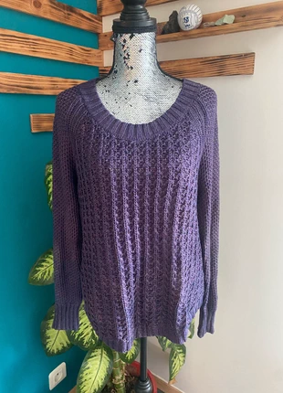 Pull col rond torsadé tricoté hiver  violet Calvin Klein femme L, marque: Calvin Klein, état: Très bon état, taille: L / 40 / 12, 12,00 €, 13,30 € Protection acheteurs incluse