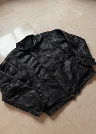 Leather Bomber Jacket Black Genuine Vintage High Quality Top Gym Aviator Old Money 80s Motorbike, marca: Vintage Dressing, estado: Muito bom, tamanho: M, €34.95, €37.40 inclui Proteção do Comprador