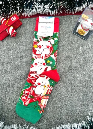Chaussettes fantaisie GMS Wellgushine motif lapins et guirlandes festives – Édition spéciale, marca: lapin, estado: Novo com etiquetas, tamanho: Tamanho único, €9.99, €11.19 inclui Proteção do Comprador Pro