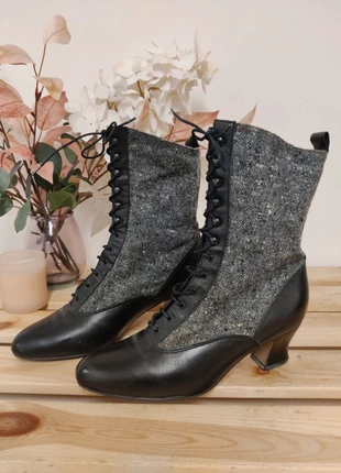 Victorian vintage St Michael M&S grey black lace up heeled boots uk 5.5 eu 39, brand: St Michael, condition: Very good, size: 5.5, £30.00, £32.20 includes Buyer Protection Pro