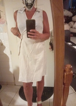 Robe portefeuille naf naf en lin ecru taille 34, marca: COQUETTE, estado: Novo com etiquetas, tamanho: XS / 34 / 6, €20.00, €21.70 inclui Proteção do Comprador