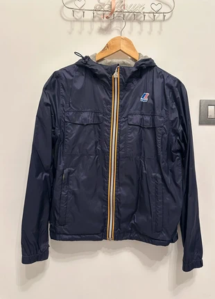 K-Way giacca impermeabile blu con cappuccio – taglia S, brand: K-Way, condizioni: Buone, taglia: S, €65.00, €68.95 include la Protezione acquisti