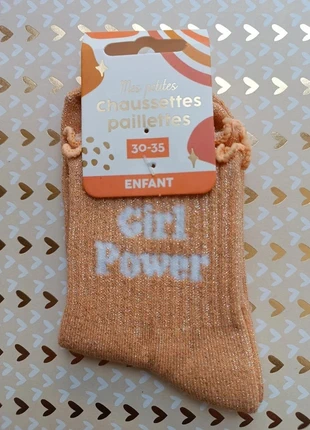 Mes petites chaussettes paillettes "Girl Power" taille 30-35 pour mini modeuse pleines d’énergie, état: Neuf avec étiquette, taille: 31-33, 4,70 €, 5,64 € Protection acheteurs (Pro) incluse
