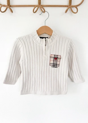 Pull half zip, quart de zip crème Burberry Taille 12 mois, marque: Burberry, état: Très bon état, taille: 9-12 mois / 74 cm, 25,00 €, 26,95 € Protection acheteurs incluse