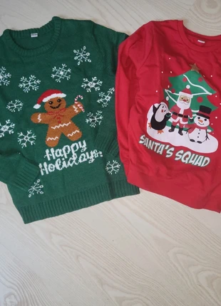Lot de 2 pull sweatde noel 134-140, marque: sans marque, état: Très bon état, taille: 10 ans / 140 cm, 9,00 €, 10,15 € Protection acheteurs incluse