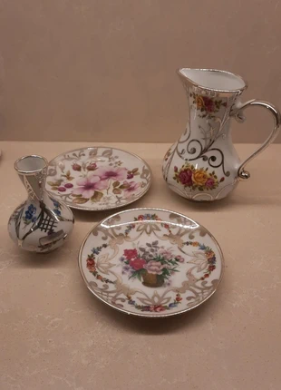 2 Platos y 2 jarras con Plata de Ley / Cruche / Dzbanek /Brocca / Jarro / Jug / Kruik /, marca: Bohemia, estado: Muy bueno, 23,00 €, 24,85 € Protección al comprador incluida