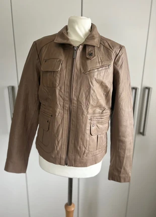 Taupe/beige leather jacket size 10 (US6), brand: Boston Proper, condition: Very good, size: M / 10, £10.00, £11.20 includes Buyer Protection