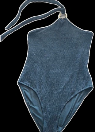 Primark Navy Halterneck Swimsuit with Gold Ring Detail – Size 16, brand: Primark, condition: Very good, size: XXL / 44 / 16, €3.99, €4.89 includes Buyer Protection