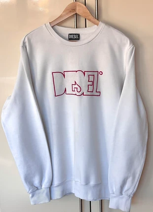 Diesel White Logo Crewneck Jumper, brand: Diesel, condition: Very good, size: L, £21.10, £22.86 includes Buyer Protection Pro
