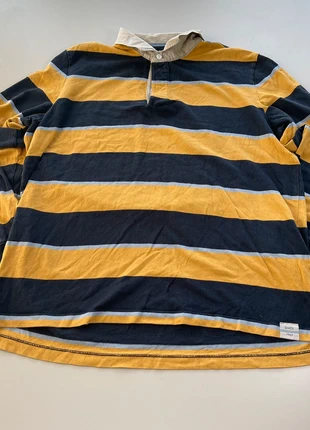 Polo rugby Lands’ End rayé bleu marine et jaune vintage – Taille XL, marke: Vintage Dressing, zustand: Sehr gut, größe: XL, 35,00 €, 37,45 € inklusive Vinted-Käuferschutz